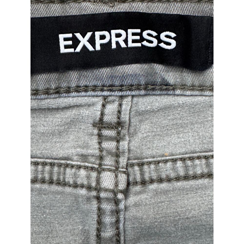 Y2K Express Camo Mini Skirt Sz 6 RawHem MidRise Stretch Grunge Preppy Streetwear - Picture 3 of 5